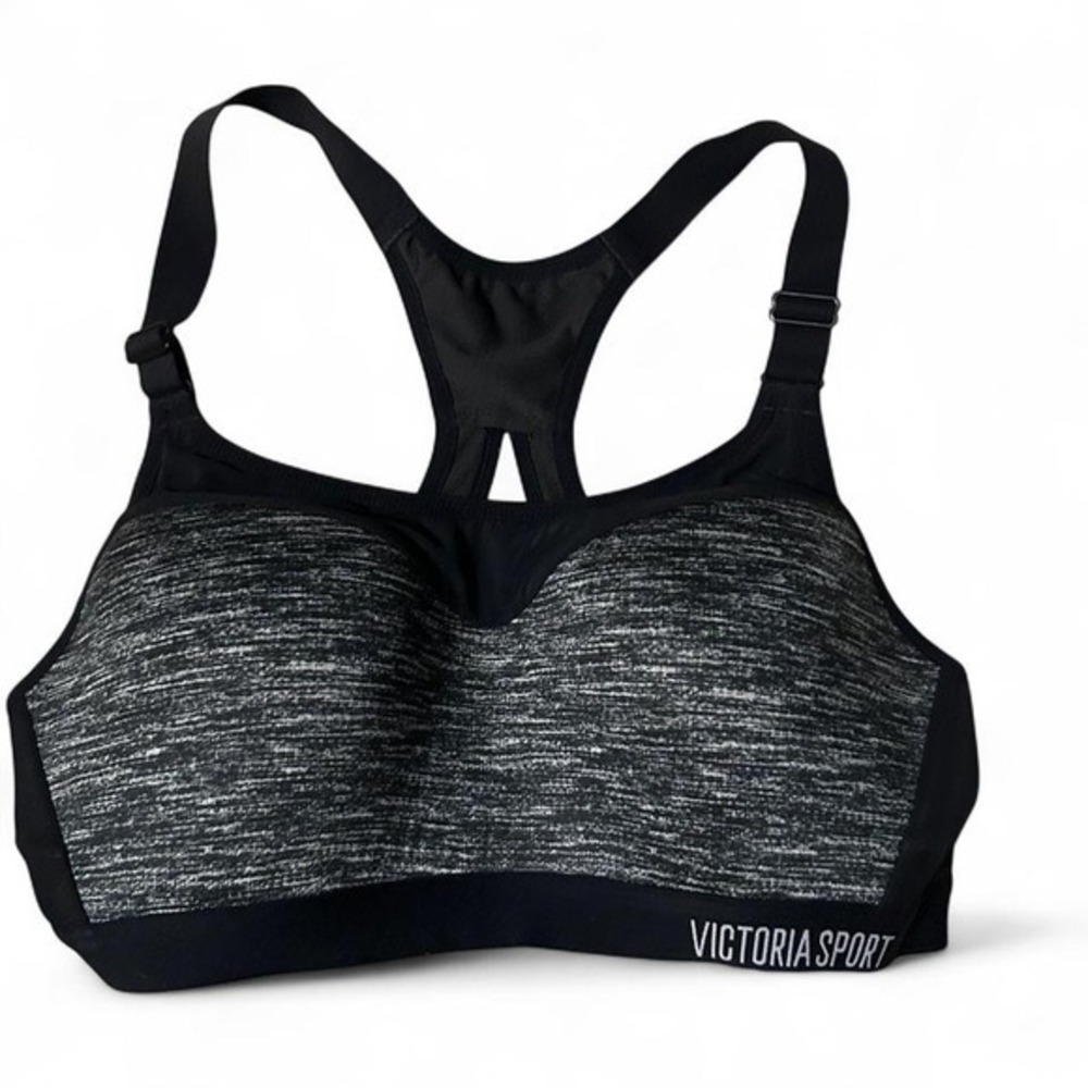 PINK Victoria Secret Sports Bra Back/gray Womens EUC‎ Activewear